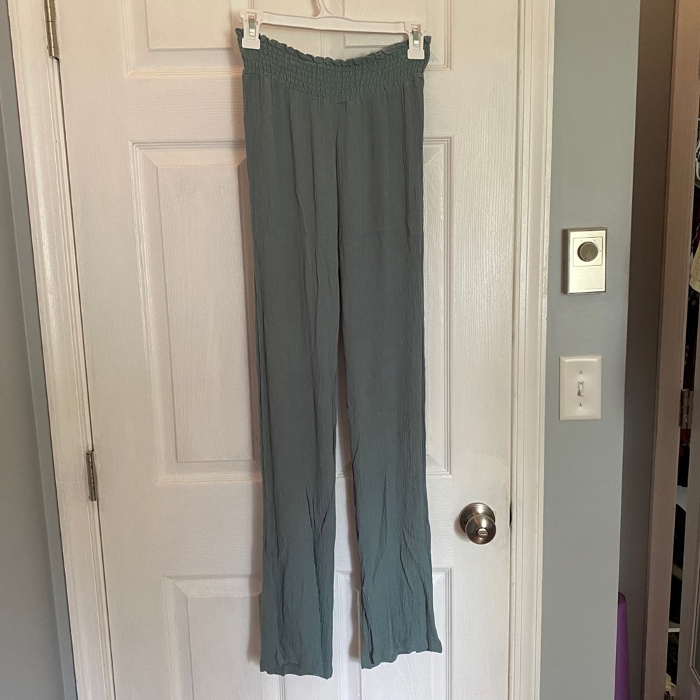 Linen Flowy Pants with Scrunchy waist